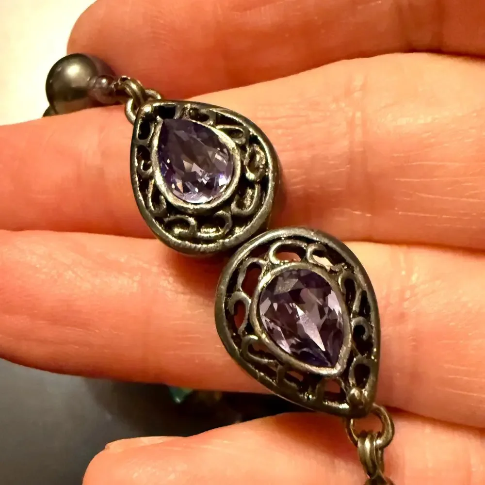 Aurora Borealis Faceted Crystal Beaded Bracelet - Picture 7 of 10